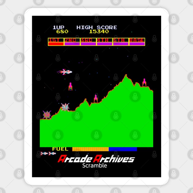 Mod.7 Arcade Scramble Space Invader Video Game Magnet by parashop